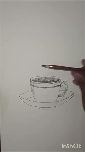 Cup and plate Drawing #cup #tea #teatime