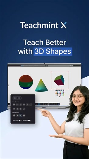 Teach 3D Geometry Better | 3D Shapes and Rotation on Teachmint X Digital Board for Teaching