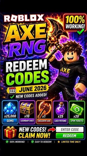 Roblox Axe RNG Codes | Axe RNG Redeem Codes #axerng