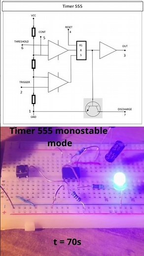 Timer 555 Monostable mode #circuit #electronic