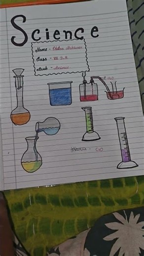 decoret for my science note book 📚📖📚📖📖📚#science #school #notebook #newsong #pincil colour 🥰🥰