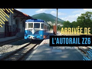 Arrivée de l'autorail Renault ABH ZZ6 du Train des Pignes Historique en Gare de Saint André