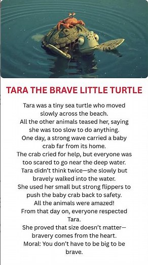 Tara the Brave Little Turtle | Short Moral Story for Kids | Inspiring Story for Children #shorts