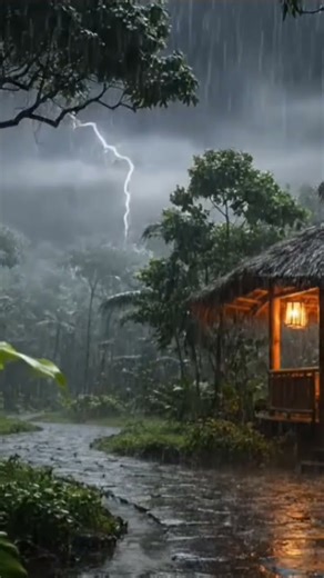 natural nuances of light rain accompanied by thunder and lightning #nautralfeel