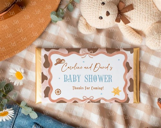 Rodeo Baby Shower Chocolate Labels Template, A Little Cowboy Candy Bar, Editable & Printable Western Shower Favors, Digital Download - Etsy