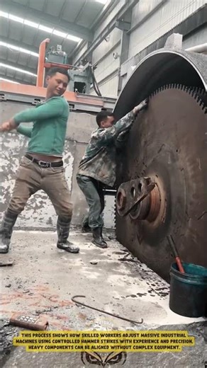 Loosening Massive Industrial Ring Gear using Manual Sledgehammer – Good Tools and Machinery