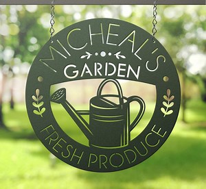 Custom Metal Garden Sign, Fresh Produce Hanging Sign, Greenhouse Art - Etsy