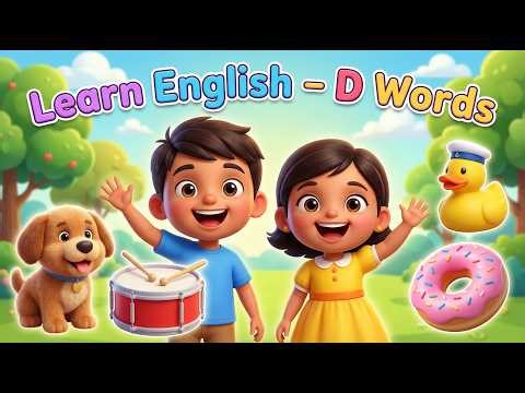 Words Starting from D with Pictures | Learn English Letters with Words | Pre School Learning