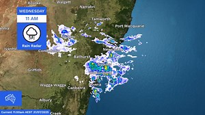 24 hours of radar data in 24 seconds. 🌨⏳ This loop shows the past 24 hours to 11am AEST Thursday of rainfall across eastern New South Wales. It was persistently wet on Wednesday, which continued overnight and into the morning. Most of the rain fell between Nowra and Port Macquarie, including Sydney, Wollongong and Newcastle. Many areas had 30-50mm of rain in the past day. As well as being wet, it was cold and mostly cloudy with southerly winds, resulting in Sydney having its coldest day of the 