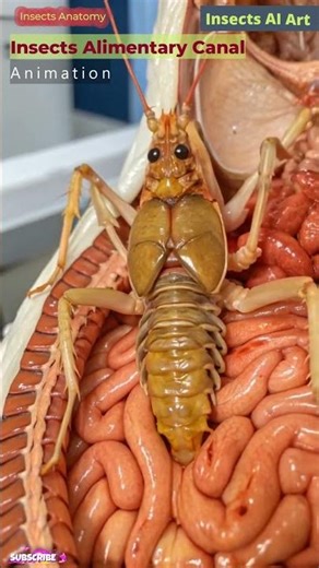 Giant Weta Digestive System Animation | Insects Anatomy | Insects AI Art | 35