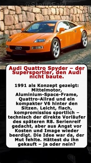 Audi Quattro Spyder – der Supersportler, den Audi nicht baute.