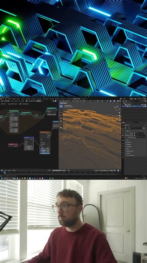 Ducky 3D on Instagram: "This is an old one that I keep coming back to trying to make it better with new things that I’m learning. It’s a really fun and pretty simple concept #blender #geometrynodes #motiongraphics #animation"