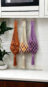 Handmade Macrame Fruit Basket: Boho Kitchen Hanging Veggie Storage - Etsy