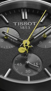 Introducing the Tissot PR100 Tour de France 2024 Special Edition: a sleek chronograph timepiece with a thematic asphalt-grained black dial, reflecting the road beneath the cyclists' wheels. The design incorporates a second hand in the iconic yellow of the Tour de France, shaped like a bicycle. Discover online. https://bit.ly/45LFf1J #Tissot #PR100 #TourDeFrance #LiveTheTourLoveTheTime | Goldsmiths