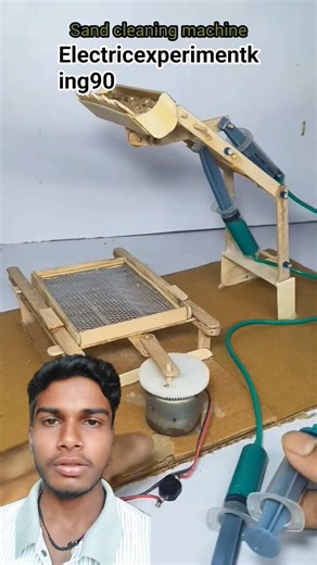 DIY Sand Cleaning Machine with JCB | Amazing DC Motor Project 🔥#dcmotor #tech #innovation #shorts