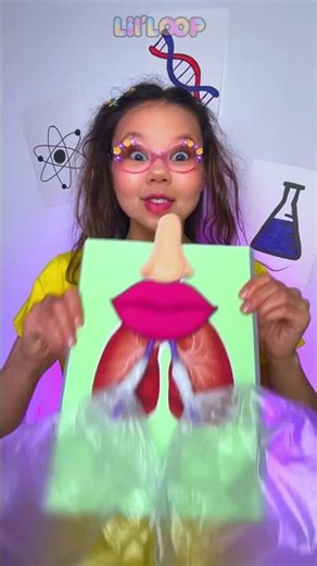 🫁FUN BALLOON TRICK! SEE HOW LUNGS WORK! #shorts #kids