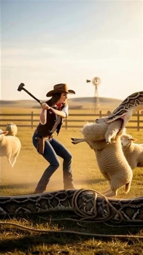 Cowgirl vs Giant Python: The Epic Sheep Rescue!