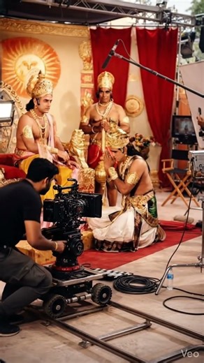 रामायण सीरियल की शूटिंग के दृश्य ll Ramayan shooting set ✨😱 #ramayan #shootingsets #bts #sanatan