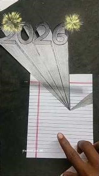3d ,2026 / happy new year/#viral #ytshorts #sketch #3d #craft #diy #drawingreels #feed#papercraft