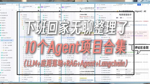 【Agent搭建】下班回家无聊整理了我实践过的10个Agent项目合集，好用到哭！（LLM 应用落地 RAG Agent Langchain）从入门到精通，速通