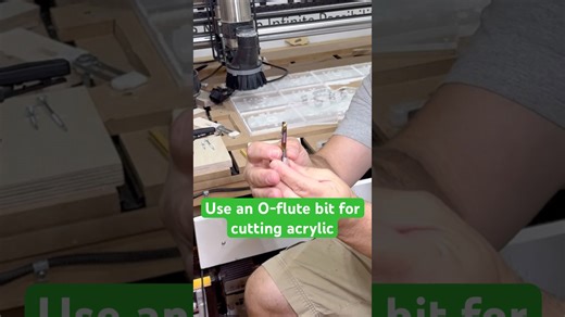 Use an O flute bit for cutting acrylic on a CNC or with a router #workshop #tools #cnc