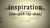 This animation includes a definition of the word inspiration.