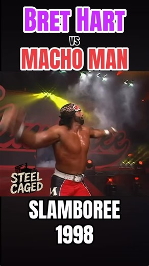 Steel Caged on Instagram: "Bret Hart vs Macho Man WCW SLAMBOREE 1998 match rating: 7/10 #wwe #fyp #Brethart #machoman #wcw"