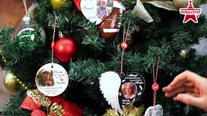 Personalized Memorial Christmas Ornament with Photo - in Loving Memory Gifts for Loss of Loved One - Circle Ceramics Christmas Decorations for Sympathy Gifts Loss of Father Mother