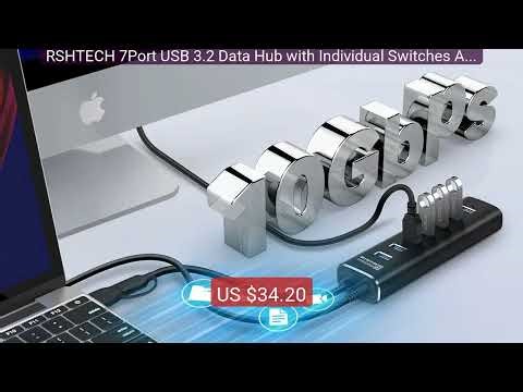 RSHTECH 7Port USB 3.2 Data Hub with Individual Switches Aluminum 10... — Top Rated 2026 | Buy Now!