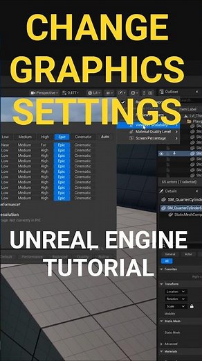 Change Graphics Settings in Unreal Engine #UnrealEngine #UE #gamedev #indiedev #fyp