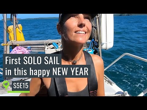 Single handed sailor girl prepping for the first solo sail in 2021 - UNTIE THE LINES