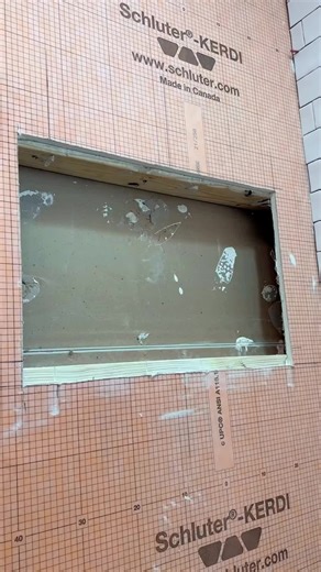 Shower niche install #floor #tile #construction #construction #tilework