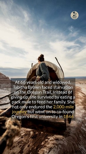 106K views · 1.9K reactions | At 66, a widowed Tabitha Brown ate a mule to survive the Oregon Trail and went on to found a university. #history #survival #historyfacts | Ancient Files | Facebook