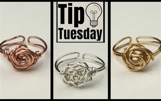【绕线教程】玫瑰花戒指 Adjustable Wire Rose Ring Tutorial