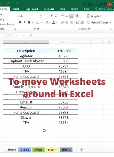 How to move Worksheets within a Workbook | To rearrange Worksheets | Microsoft Excel ⏩