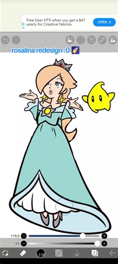 I got bored so decided to do a little Rosalina redesign! 🌠 #viral #fyp #tiktok #rosalina #princessrosalina #mario #star