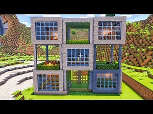 Minecraft: How to Build the ULTIMATE Stone Cube Survival House