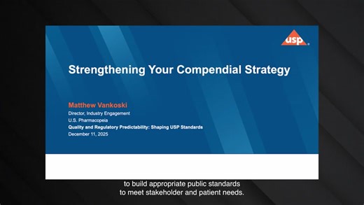 U.S. Food and Drug Administration - FDA-USP-AAM | D1S2 – Strengthening Your Compendial Strategy (YouTube)