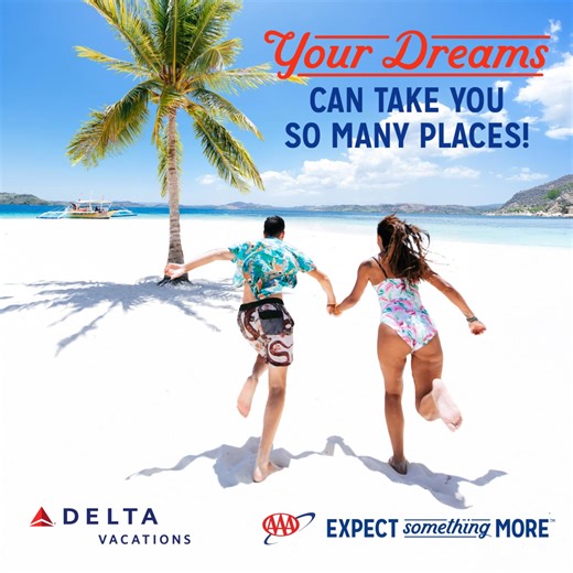 Win a dream vacation with AAA! Enter for your chance to win a Delta Vacations gift card worth up to $4999.00 that can be used on flights or hotels to anywhere Delta flies! Restrictions apply. No purchase necessary. *Sweepstakes runs 2/3-6/30 and is open to legal residents of Michigan, Illinois, Indiana, Wisconsin, Minnesota, North Dakota, Iowa, Nebraska, Tennessee, North Carolina, South Carolina and Florida only. | AAA The Auto Club Group