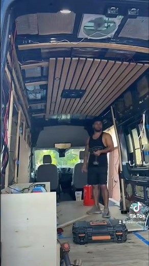 Camper van conversion ceiling install #vanconversion #vanlife #campervan #tinyhomeonwheels