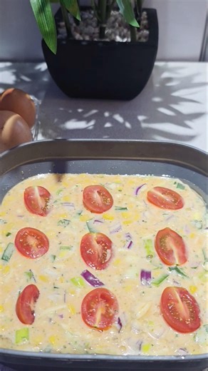No Crust Quiche with vegetables and cheese =The recipe is in the comment