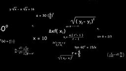Mathematical formulas animation with alpha channel