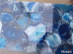 Blue Agate Console Table: Handmade Natural Stone Countertop - Etsy