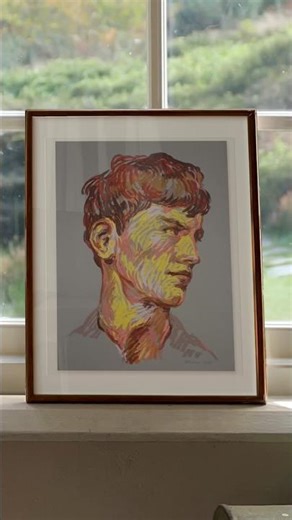 Best color scheme for grey background OIL PASTEL PORTRAIT