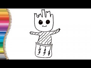 Baby Groot Cute Drawing | Marvel Guardians of the Galaxy Art