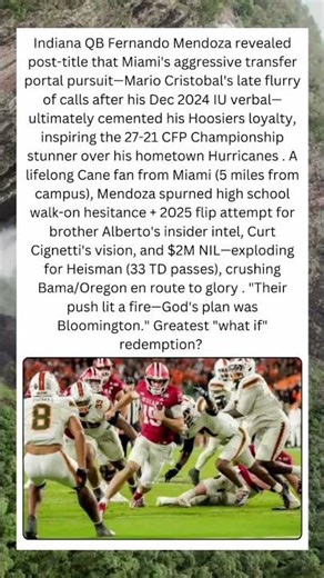 🔥 Mendoza: Miami Snub Fueled My Hoosiers Natty Revenge