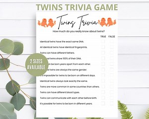 Twins Trivia for Baby Shower Game, Baby Twins Game, Mommy to Be Game, Gender Reveal Party Game, Twins Baby Shower Idea - Etsy