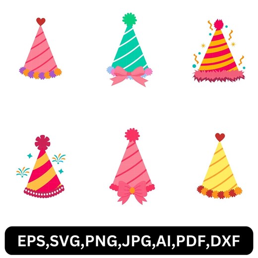 Party Hat SVG Bundle, Birthday Cap Svg Png, Party Ha, Hat, Birthday Hat Svg Png, Blank Hat Svg, Paper Hat Svg, Birthday Party Hats Clipart - Etsy UK