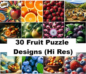 30 High-res Fruit Art Bundle for Puzzle - Etsy