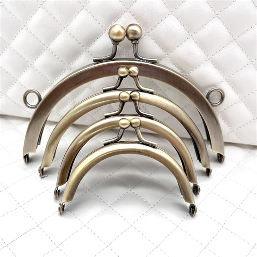 Antique Bronze Half Round Purse Frame: Kiss Clasp Coin Bag Lock - Etsy